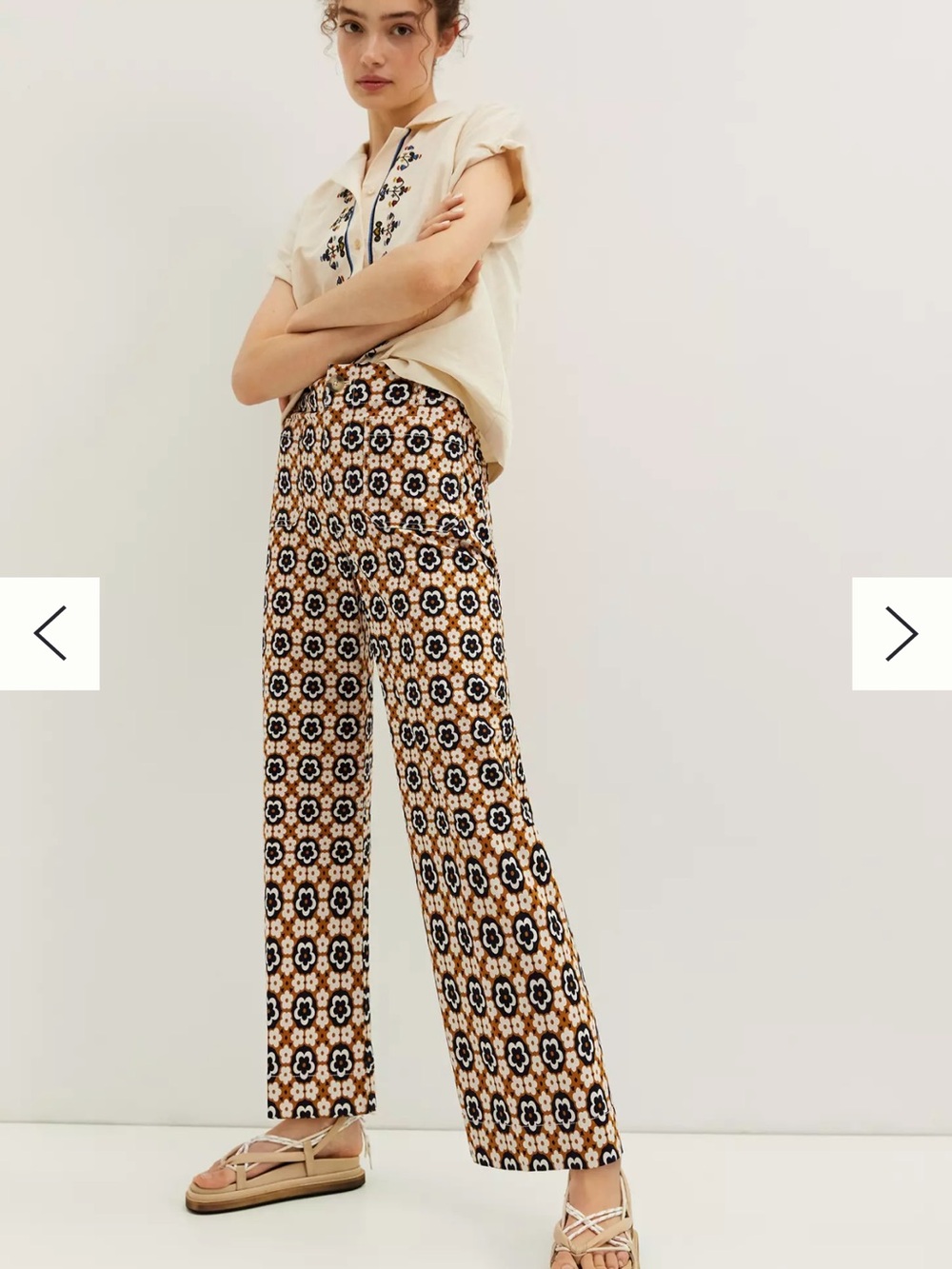 Anthropologie Maeve Colette Cropped Wide Leg Pants Mod Floral Womens 25